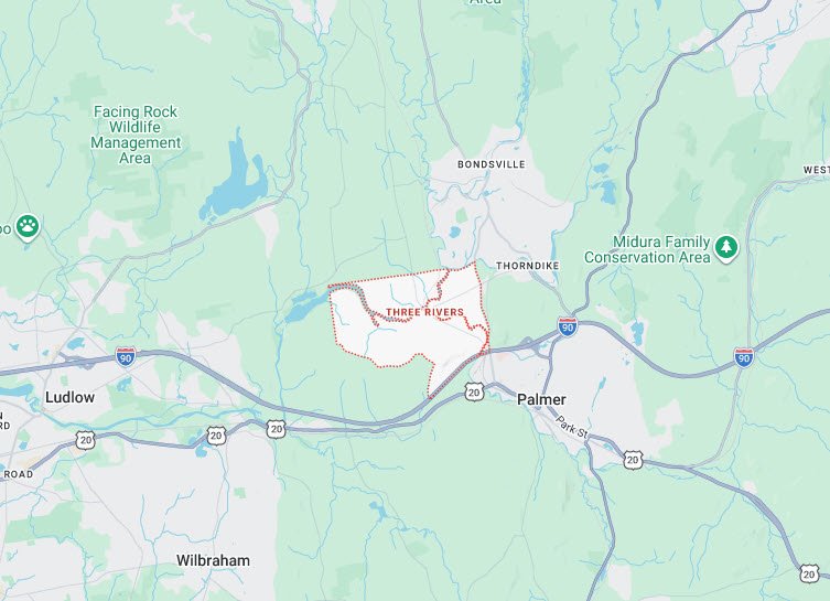 AAGGO Movers service area map - Western Massachusetts